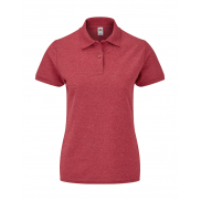 Polo damskie z włókien mieszanych - heather red