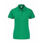 Polo damskie z włókien mieszanych - heather green