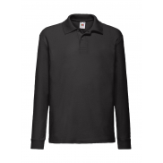 Polo dziecięce z długim rękawem - black