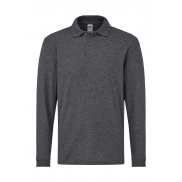 Polo dziecięce z długim rękawem - dark heather grey