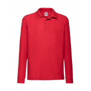 Polo dziecięce z długim rękawem - red