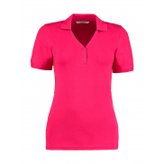 Damskie polo V-neck Regular Fit Comfortec® - raspberry