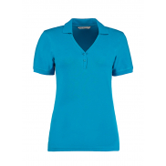 Damskie polo V-neck Regular Fit Comfortec® - turquoise