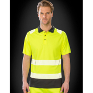 Polo Safety z recyklingu - fluorescent orange