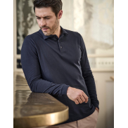 Polo z długim rękawem Luxury Stretch - white