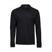 Polo z długim rękawem Luxury Stretch - black