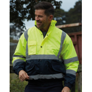 Dwukolorowa kurtka Fluo Bomber - fluo orange/navy