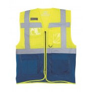 Kamizelka odblaskowa Executive z siatki Fluo - fluo yellow/royal blue