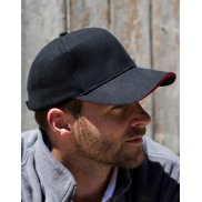 Czapka Sandwich Brushed Cotton - black/red