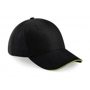 Czapka 6-panelowa Athleisure - black/lime green