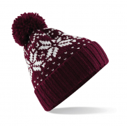 Czapka Fair Isle Snowstar® - burgundy/white