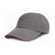 Czapka Brushed Cotton - grey/red