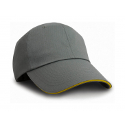 Czapka z daszkiem w jodełkę - grey/yellow