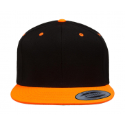 Czapka Dwukolorowa Z Płaskim Daszkiem - black/neon orange