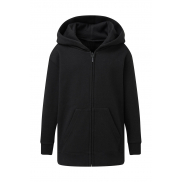 Dziecięca bluza na zamek z kapturem - black