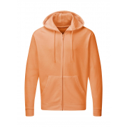 Męska bluza na zamek z kapturem - cantaloupe