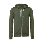 Bluza z kapturem na zamek Unisex - military green