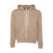 Bluza z kapturem na zamek Unisex - tan
