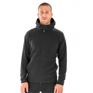 Kurtka z mikropolaru z kapturem Recycled - black