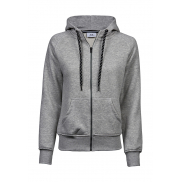 Damska bluza na zamek z kapturem - heather grey