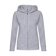Damska bluza z kapturem na zamek - heather grey