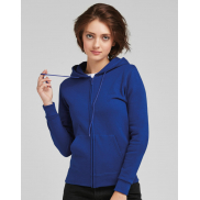 Damska bluza na zamek z kapturem - white