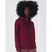 Damska bluza na zamek z kapturem QUEEN - white