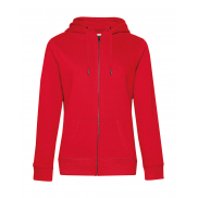 Damska bluza na zamek z kapturem QUEEN - red