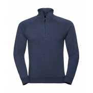 Męska bluza HD z krótkim zamkiem - bright navy marl