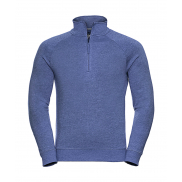 Męska bluza HD z krótkim zamkiem - blue marl