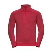 Męska bluza HD z krótkim zamkiem - red marl