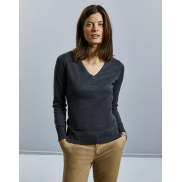 Sweter damski v-neck - black