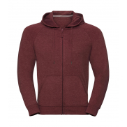 Męska bluza z kapturem na zamek - maroon marl