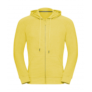 Męska bluza z kapturem na zamek - yellow marl