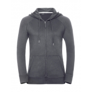 Damska bluza z kapturem na zamek - convoy grey