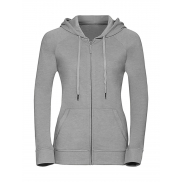 Damska bluza z kapturem na zamek - silver marl