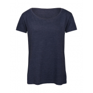 Damski T-Shirt Triblend - heather navy