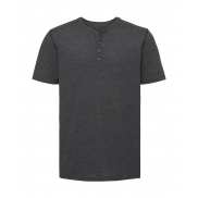 Męski T-shirt HD Henley - grey marl