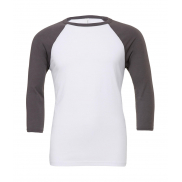 T-Shirt Baseball 3/4 - white/deep heather