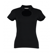 Bluzeczka Regular Fit Z Większym Dekoltem - black