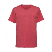 Chłopięcy podkoszulek V-neck HD - red marl