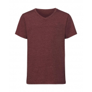 Chłopięcy podkoszulek V-neck HD - maroon marl