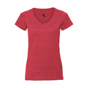 Damski podkoszulek V-neck HD - red marl
