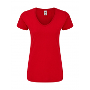 Damski T-Shirt Iconic 150 V Neck - red