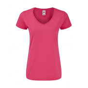 Damski T-Shirt Iconic 150 V Neck - fuchsia