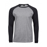 Baseball Tee z długimi rękawami - heather/black