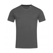 Stretch-T V-neck for men - slate grey