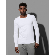 Męski T-Shirt Stretch-T z długim rękawem - white