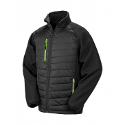 Kurtka Padded Softshell Compass - black/lime