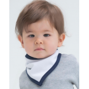 Śliniaczek-bandana - white/heather grey melange